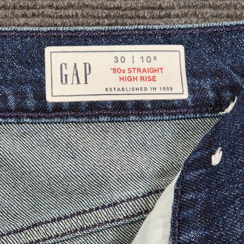 Gap Jeans Womens 10R Blue '90s Straight High Rise Denim Pants